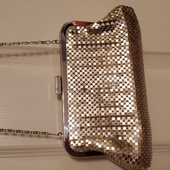 Vintage Jessica‎ McClintock evening bag in gold metal mesh - Picture 1 of 9